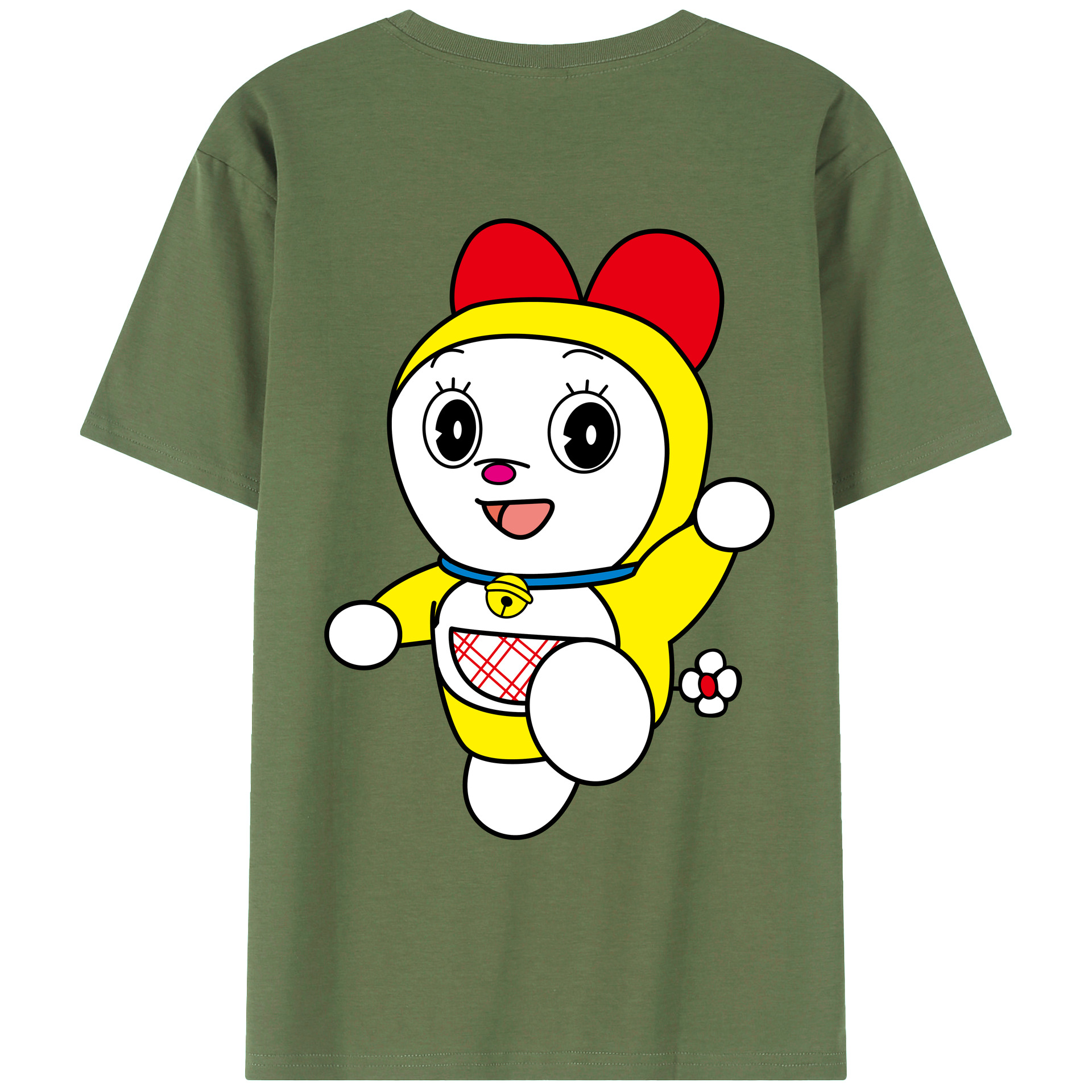 （画像用） ドラえもん ドラミ Doraemon Dorami 綿100％ メンズ半袖Tシャツ（バックプリント） 通気性
